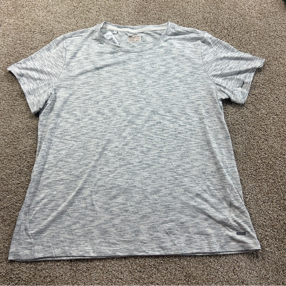Mondetta Men’s Heather Grey T-Shirt Gray Short Sleeve Athletic Casual Tee Large